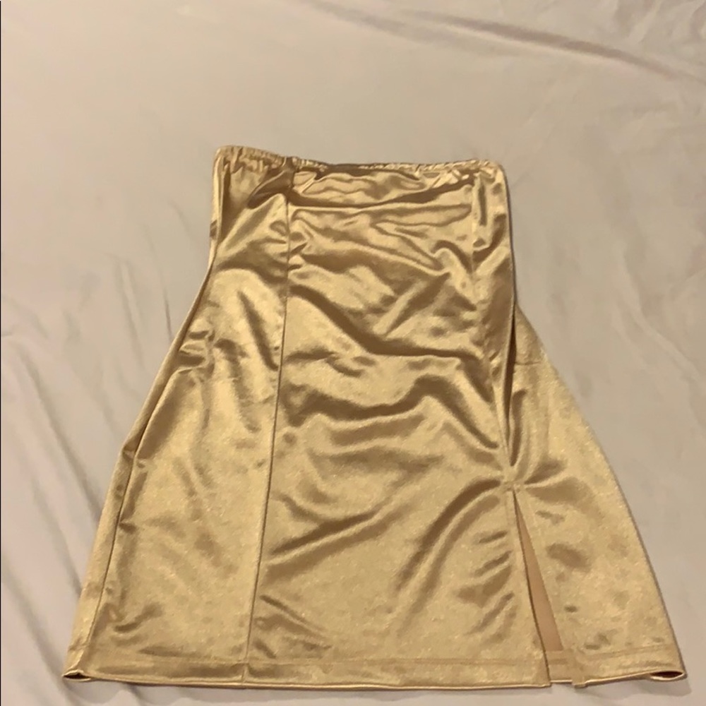 UO never worn gold silk mini dress